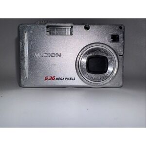 Medion MD41856 Digital Camera Compact 6.3MP Point & Shoot Y2k Silver Untested